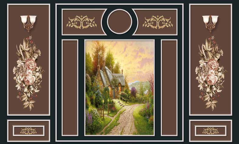 ورق حائط بوستر Chinese Deers & Panels & Geometric | 23311