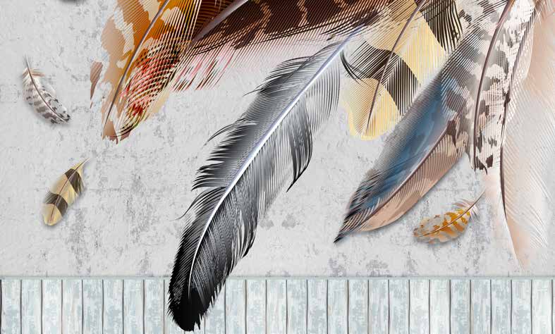 ورق حائط بوستر Palm & Feathers | 23080
