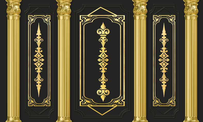 Poster Wallpaper Chinese Deers & Panels & Geometric | 23297