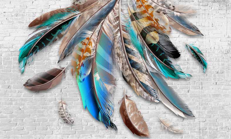 ورق حائط بوستر Palm & Feathers | 23091