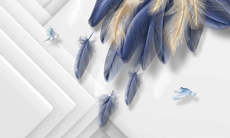 ورق حائط بوستر Palm & Feathers | 23098