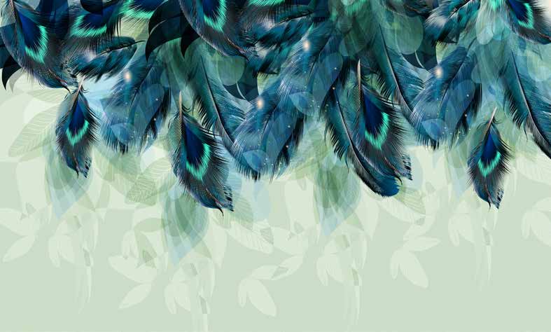 Poster Wallpaper Palm & Feathers | 23041