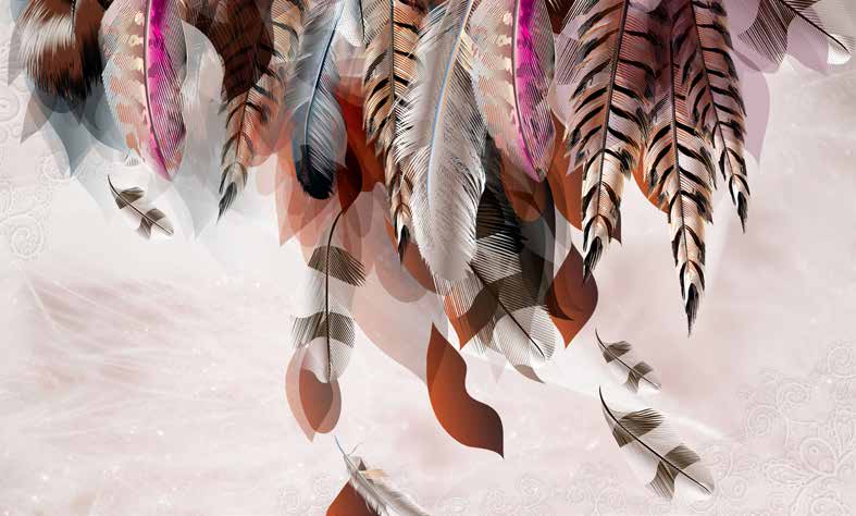 ورق حائط بوستر Palm & Feathers | 23050