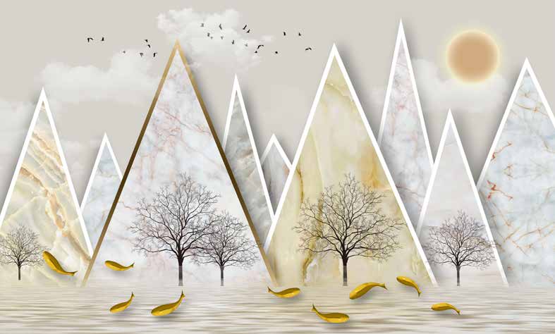 بوستر حائط Chinese Deers & Panels & Geometric 23353
