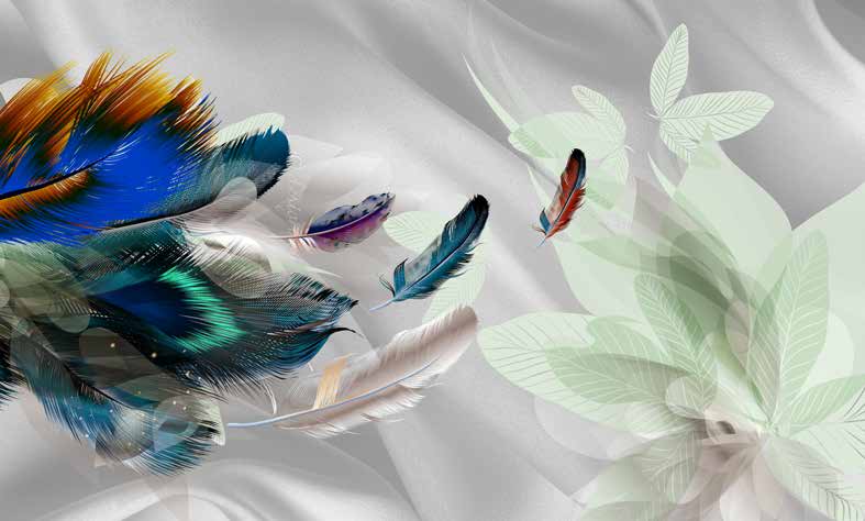 ورق حائط بوستر Palm & Feathers | 23052