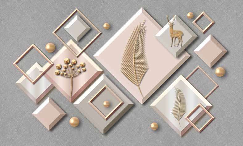 بوستر حائط Chinese Deers & Panels & Geometric 23354