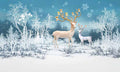 بوستر حائط Chinese Deers & Panels & Geometric 23270