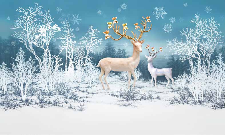 Poster Wallpaper Chinese Deers & Panels & Geometric | 23270