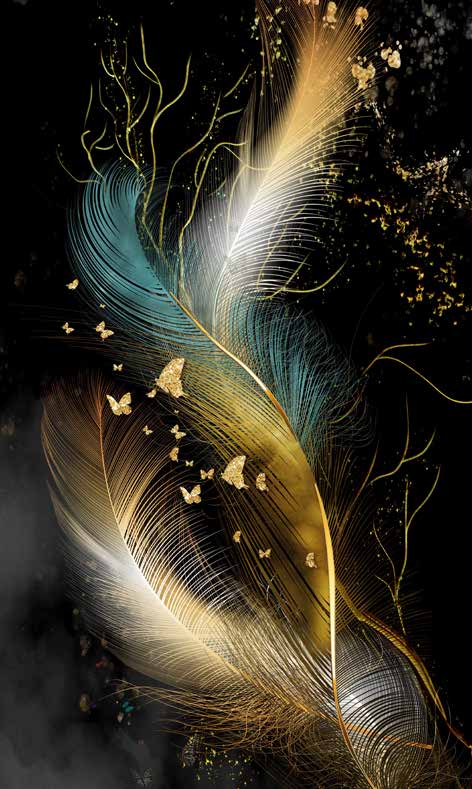 ورق حائط بوستر Palm & Feathers | 23103