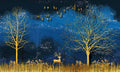 بوستر حائط Chinese Deers & Panels & Geometric 23257