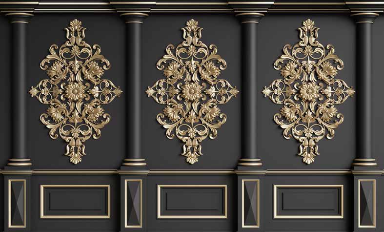 Poster Wallpaper Chinese Deers & Panels & Geometric | 23304