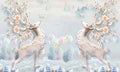 بوستر حائط Chinese Deers & Panels & Geometric 23279