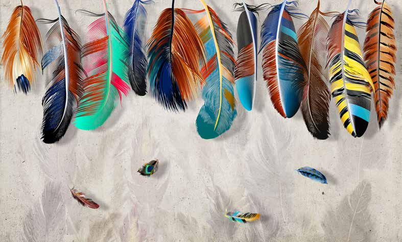 ورق حائط بوستر Palm & Feathers | 23055
