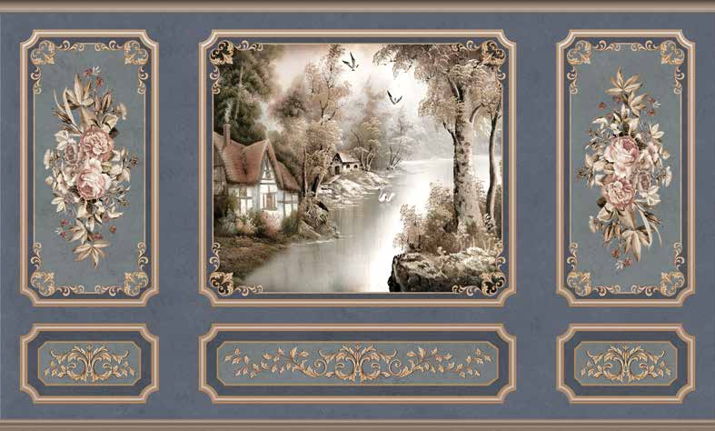 بوستر حائط Chinese Deers & Panels & Geometric 23302