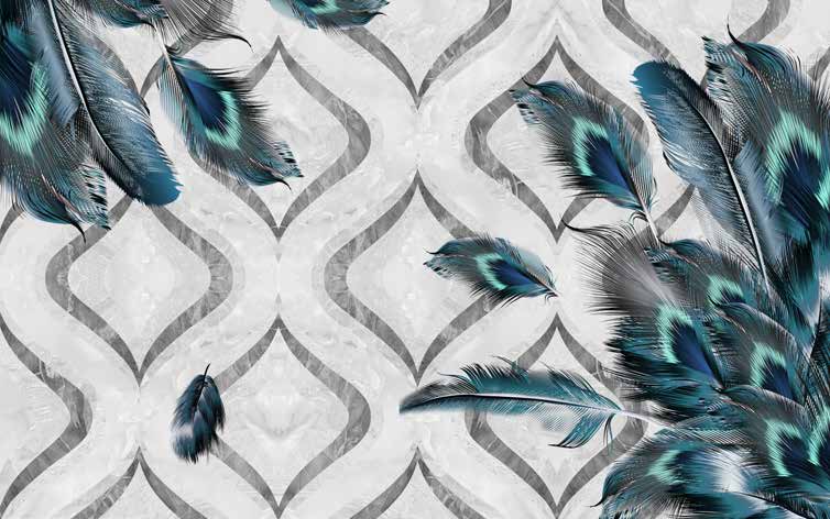 ورق حائط بوستر Palm & Feathers | 23044