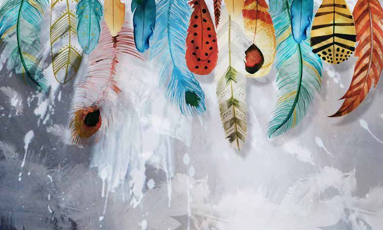 ورق حائط بوستر Palm & Feathers | 23051